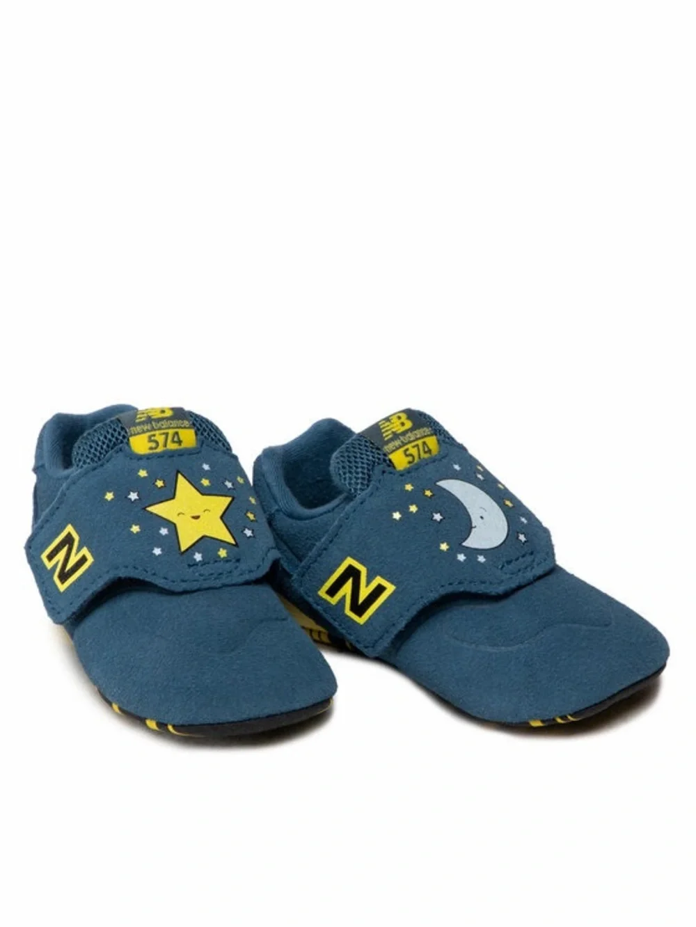 New Balance Infant/Baby Navy and Yellow Hook-and-Loop Shoe Size 1